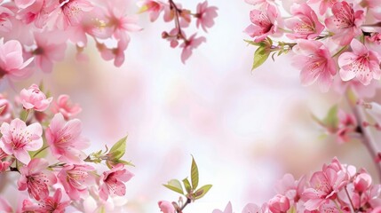 Obraz premium Background with a floral frame spring flowers. wedding card invitation. Celebration 