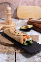 ortilla flatbread wraps stuffed, Chapati sandwich, cheese, falafel
