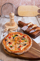 pies, Man'oushe with zaatar, and minced meat small pizzas. Arabic Mixed Fatayer Pastry, Pizza Margherita
