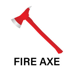 Fire Axe Sign Symbol. Firefighter Axe. Vector Illustration.
