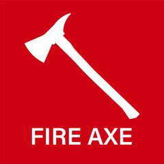 Fire Axe Sign Symbol. Firefighter Axe. Vector Illustration.