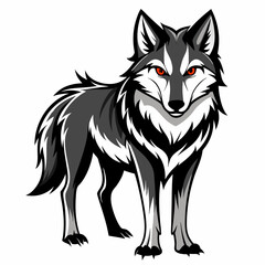 Wolf Silhouette Vector Illustration 