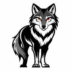 Wolf  Silhouette Vector Illustration

