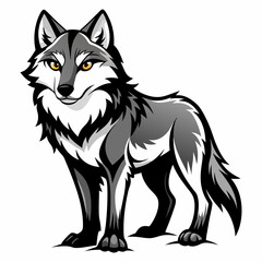 Wolf  Silhouette Vector Illustration
