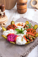 selection of arab salad mixed
