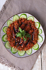 selection of arab salad mixed
