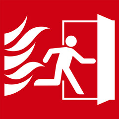 Fire Exit Sign. Emergency Fire Exit Sign. Vector Illustration. 