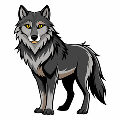 Wolf  Silhouette Vector Illustration
