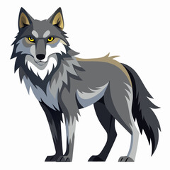 Wolf  Silhouette Vector Illustration
