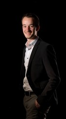 Fototapeta premium Minimalistic Portrait of Smiling Male Executive in Professional Attire