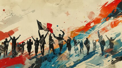 Contemporary Art Collage of France Soccer Fans

