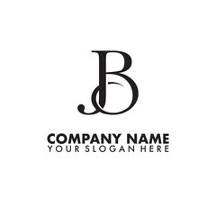 JB logo vector with cursive style