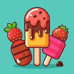 Ice cream Silhouette Vector illustration