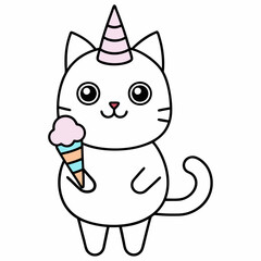 Cute cat Vector illustration