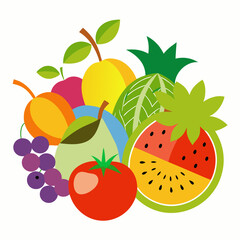 Fruits  Silhouette Vector illustration