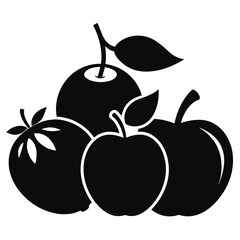 Fruits  Silhouette Vector illustration