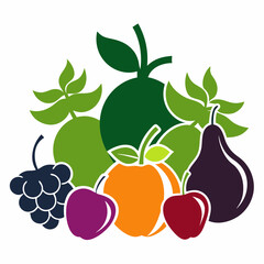Fruits  Silhouette Vector illustration
