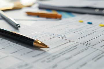 Close-up of strategic planning document with action items, symbolizing implementation and execution of strategy