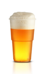 plastic mug with beer