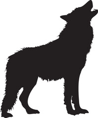 Wolf Black silhouette vector