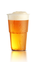 plastic mug with beer