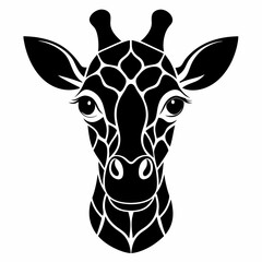 Giraffe head  Silhouette Vector Illustration
