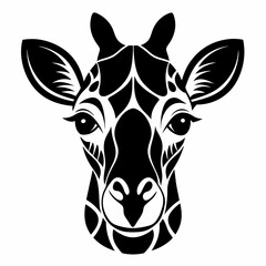 Giraffe head  Silhouette Vector Illustration
