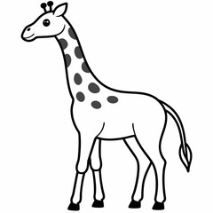 Giraffe head  Silhouette Vector Illustration
