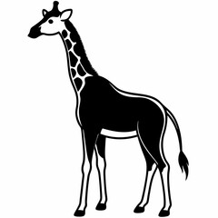 Giraffe head  Silhouette Vector Illustration
