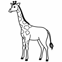Giraffe head  Silhouette Vector Illustration
