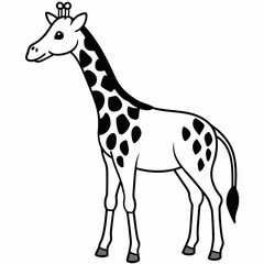 Naklejka premium Giraffe head Silhouette Vector Illustration 