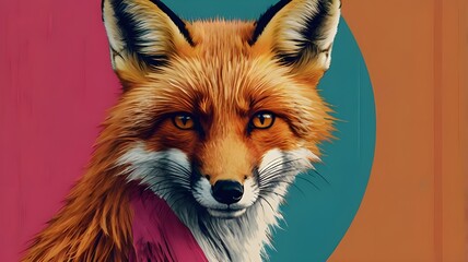 Fototapeta premium red fox cartoon