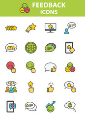 set of feedback icons