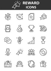 Set of reward icons, prize, 