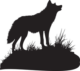 Wolf Black silhouette vector