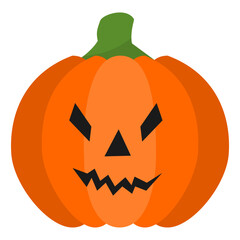 Spooky pumpkin editable icon for Halloween holiday graphic resources. Horror, terror, scary symbol. EPS editable vector.
