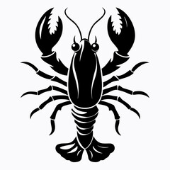 lobster Silhouette Vector Illustration
