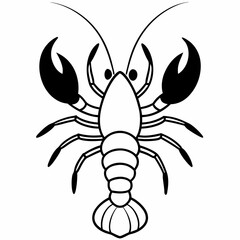 lobster Silhouette Vector Illustration
