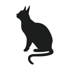 A Halloween cat silhouette vector