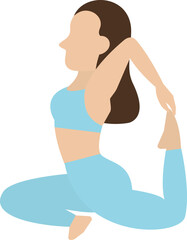 スポーツウェアを着てヨガをしているの女性のイラスト