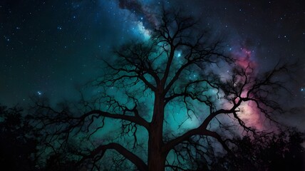 night landscape with moon