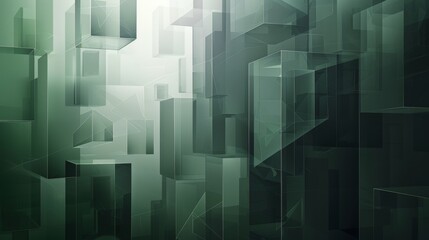 Naklejka premium Modern green and grey geometric abstract illustration in real estate business theme.