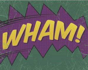 Comic book with word WHAM!