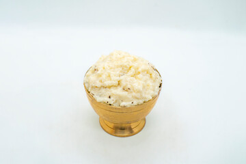 A Bowl of Rice Pudding Kheer Khir Coconut Milk Rice Shrawan 15 Khir Khane Din with Coconut Powder