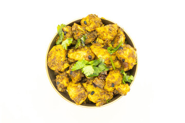 A Bowl of Spicy Potato Achaar Potato Salad with Coriander aka Aalu ko Achaar, Spocy Potato Pickle