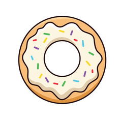 Illustration of a cute donut is isolated on the white background