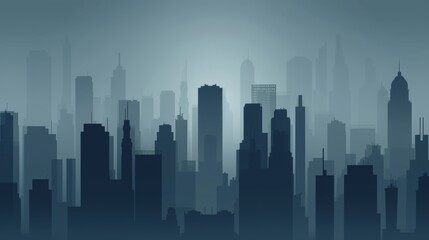 Fototapeta premium Modern blue and grey geometric abstract illustration in real estate business theme.