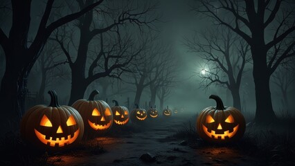 Spooky Halloween Pumpkin Pathway