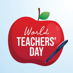 World Teachers Day vector design template good for celebration usage. World Teachers Day design. flat design. eps 10.