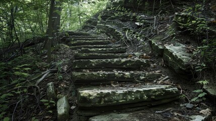 Obraz premium Forest stone stairway